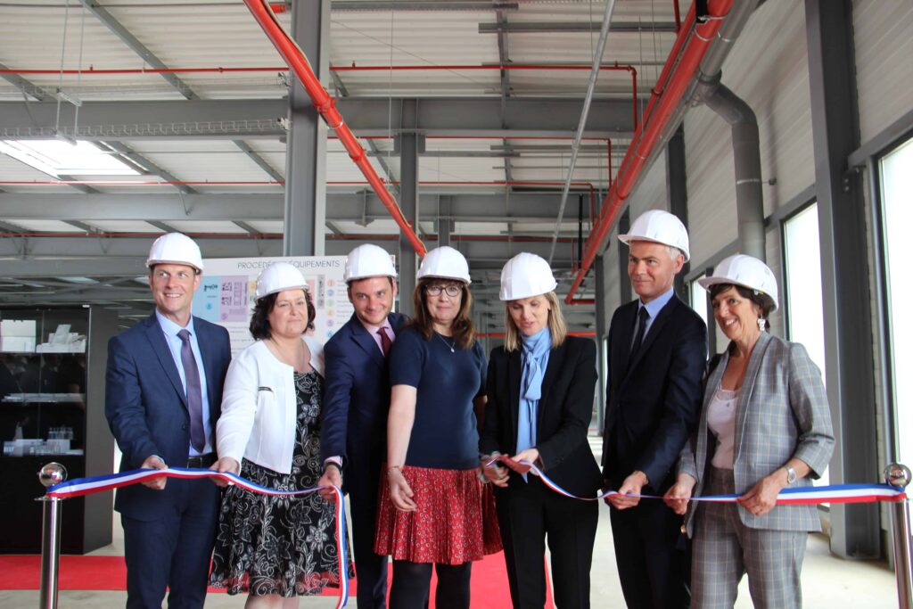 Aspen NDB Inauguration 17 June 2019 Agnès Pannier-Runacher, France's State Secretary to the Minister of Economy and Finance and Aspen's Lorraine Hill officiated at the inauguration of Aspen's anaesthetics facility in Notre Dame de Bondeville, France.