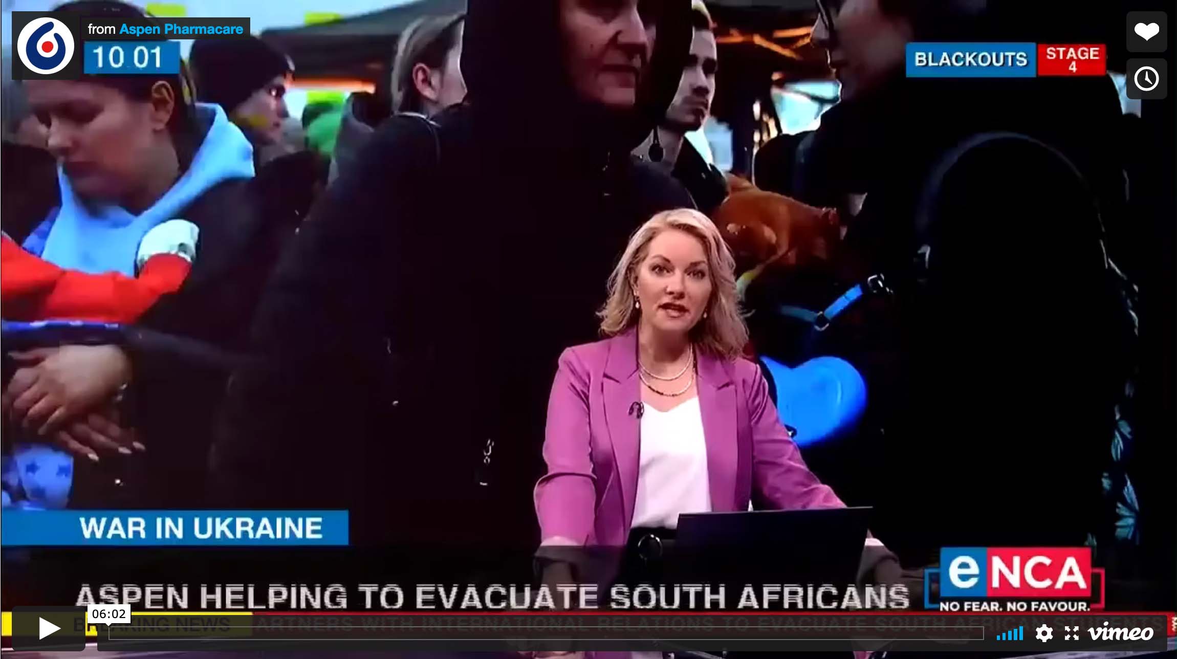 eNCA's Annika Larsen and Stavros Nicolaou discuss Aspen's role in repatriating 25 South African students out of the Ukraine